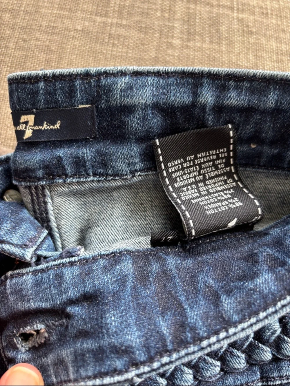 7 for All Mankind Sailor Flare Dark Blue Women's Jeans - Picture 2 of 4